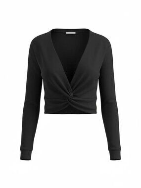 Long sleeve V-neck crop top
